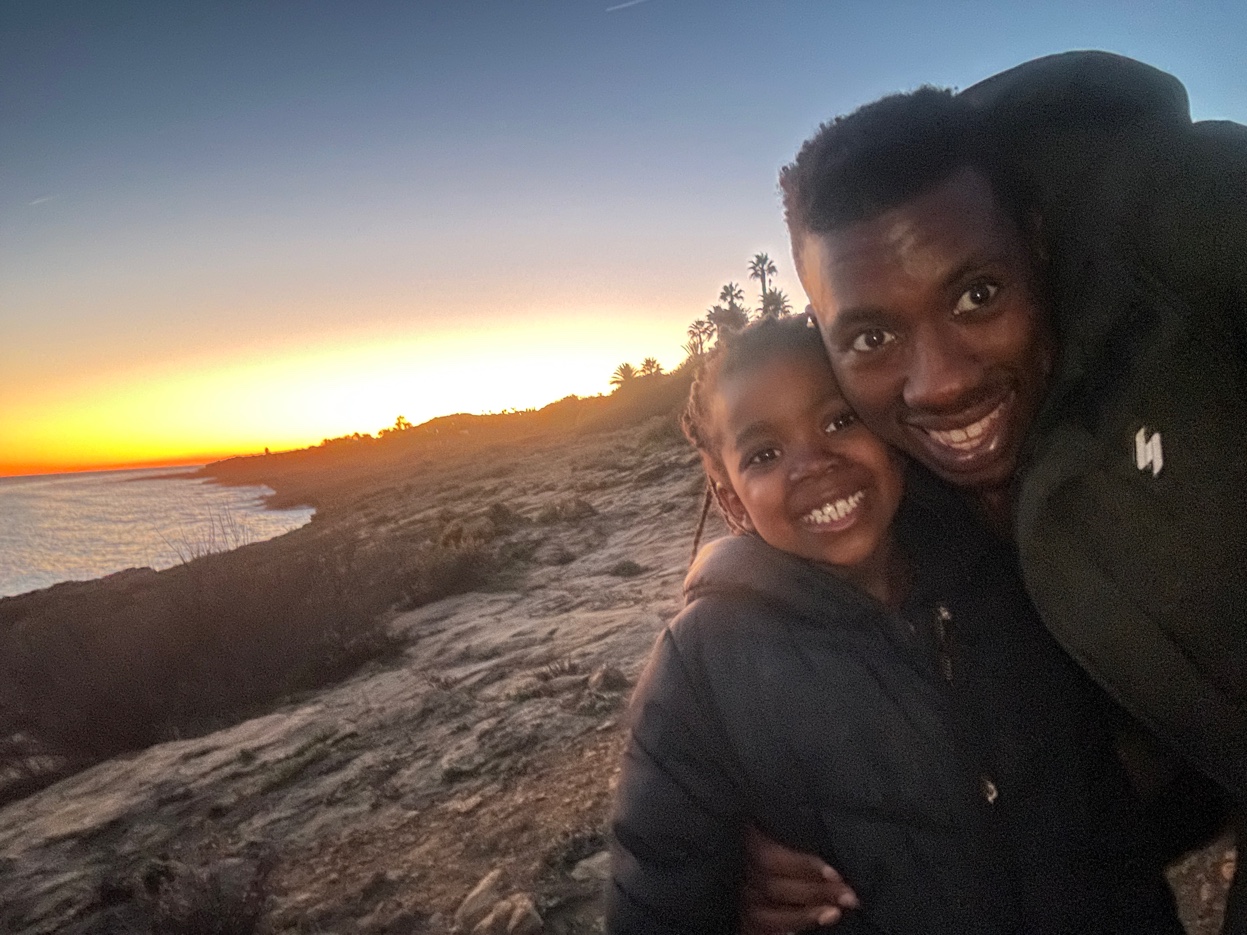 John with daughter exploring