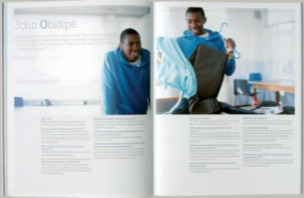 Magazine spread featuring John